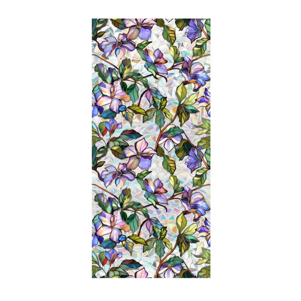 Buntglas Fensterfolie | Sichtschutzfolie mit Blumenmuster 7