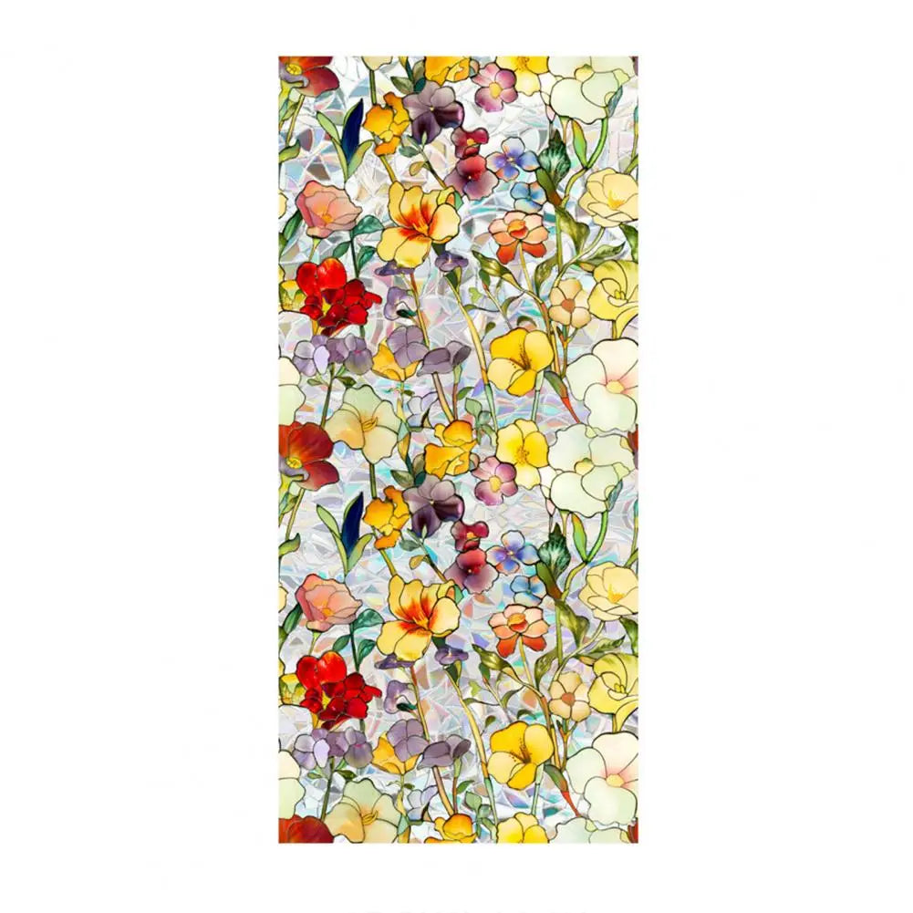 Buntglas Fensterfolie | Sichtschutzfolie mit Blumenmuster 9