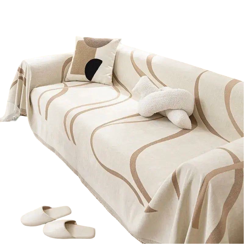Chenille Sofaüberwurf | Wendbarer Sofabezug für Couch 1