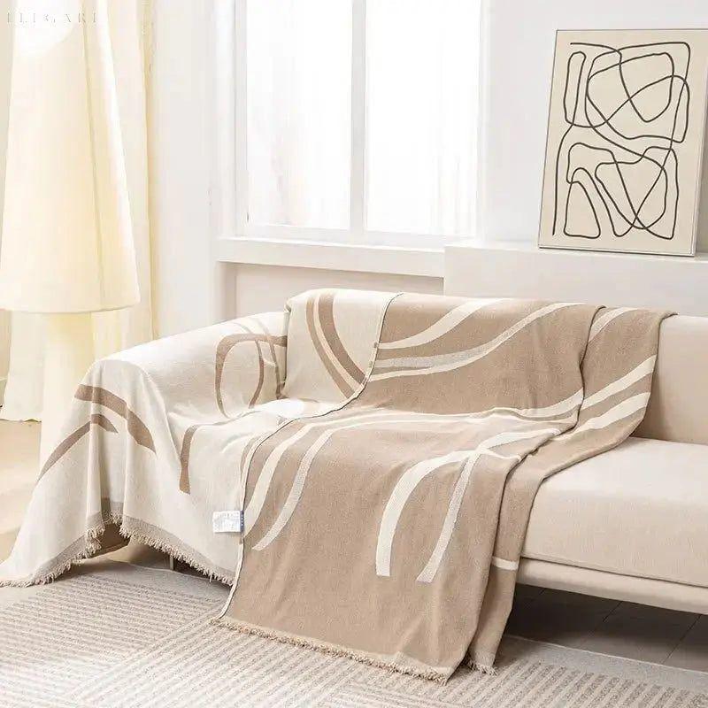 Chenille Sofaüberwurf | Wendbarer Sofabezug für Couch 2