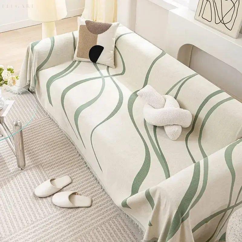 Chenille Sofaüberwurf | Wendbarer Sofabezug für Couch 5