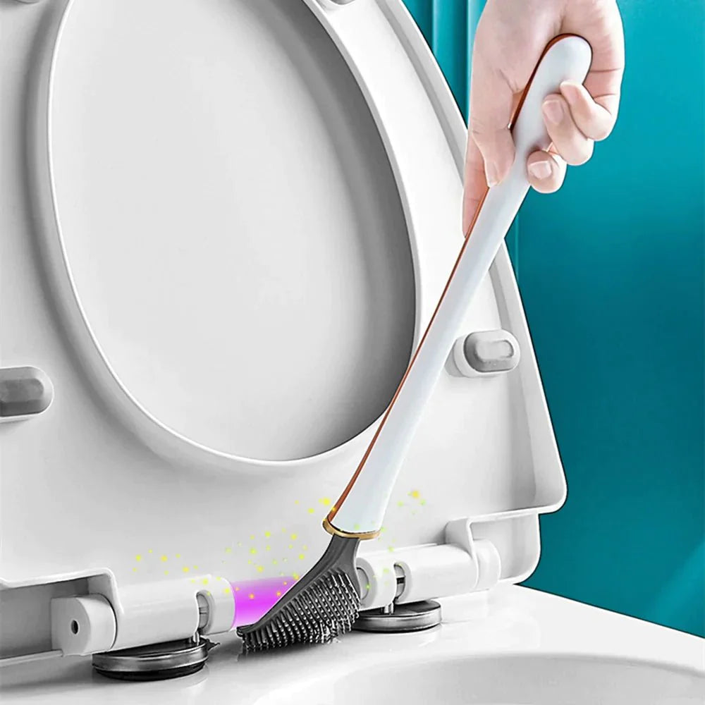 CleanSweep | Silikon Klobürste mit Wandhalterung 1