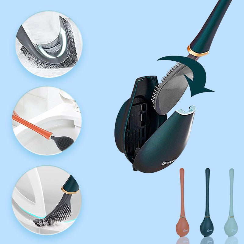 CleanSweep | Silikon Klobürste mit Wandhalterung 3