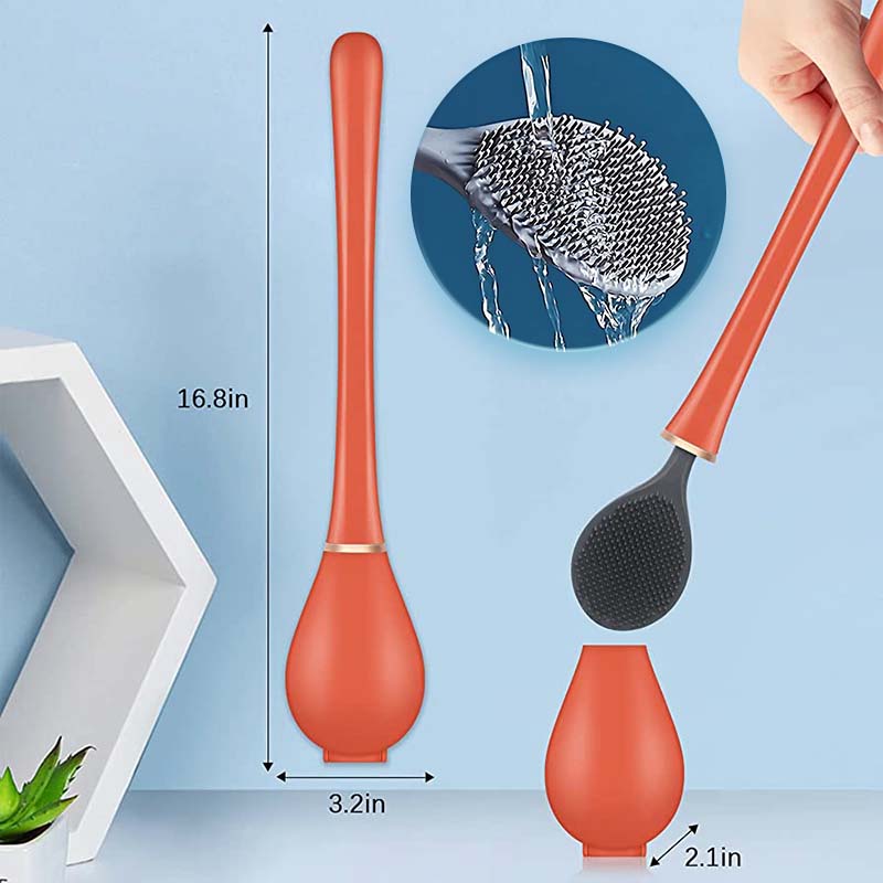 CleanSweep | Silikon Klobürste mit Wandhalterung 4