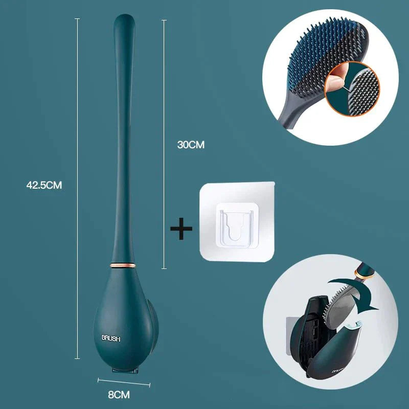 CleanSweep | Silikon Klobürste mit Wandhalterung 5