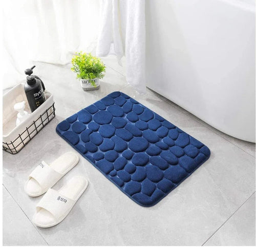 CobbleMat | Antirutsch PVC Badematte mit Kieselstein-Design 0