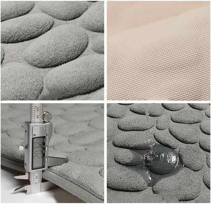 CobbleMat | Antirutsch PVC Badematte mit Kieselstein-Design 4