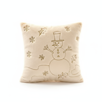 Plüsch Weihnachtskissenbezug | Bestickte Kissenhülle
