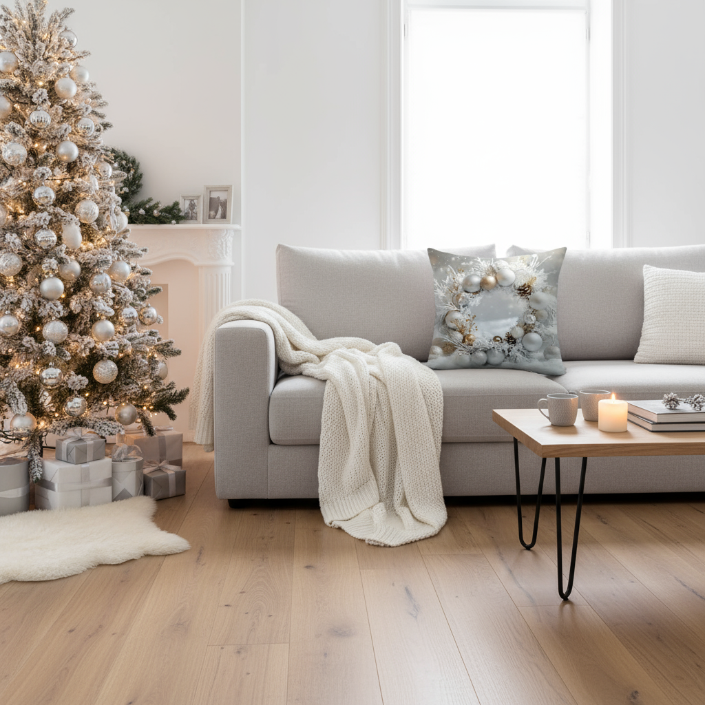 Weihnachtskissenbezug 40x40 | Dekoratives Sofakissen für Winter