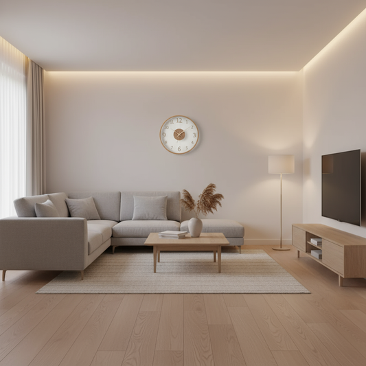 Moderne houten wandklok | Stijlvolle wandklok voor keuken en woonkamer