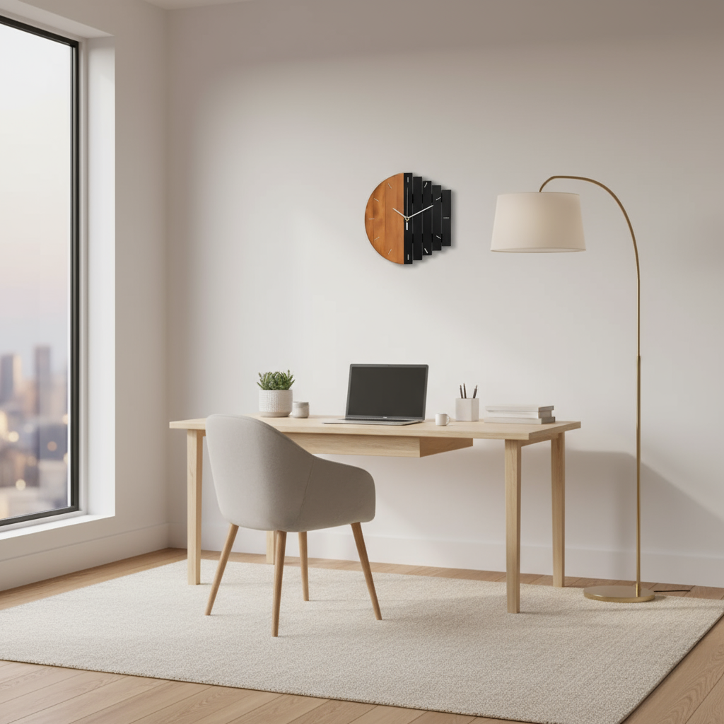 Vesper | Large wooden modern wall clock for the living room