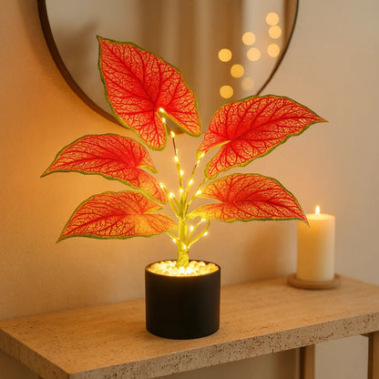 Crimson Monstera | LED Tischlampe 2