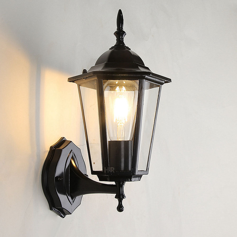 Retro Wandleuchte Außen aus Glas und Metall – Vintage Gartenlampe mit E27 Fassung für Stilvolle Beleuchtung-6