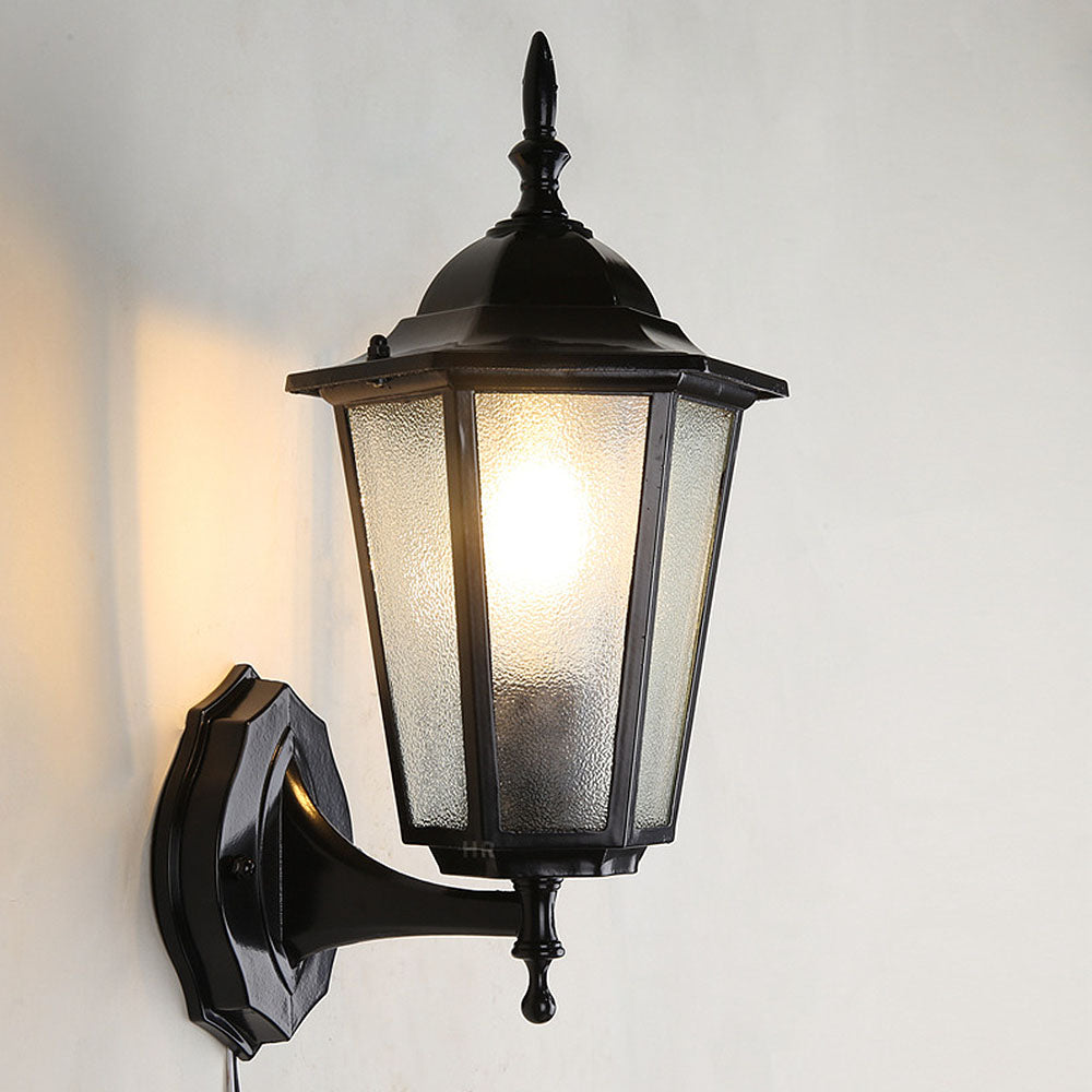 Retro Wandleuchte Außen aus Glas und Metall – Vintage Gartenlampe mit E27 Fassung für Stilvolle Beleuchtung-5