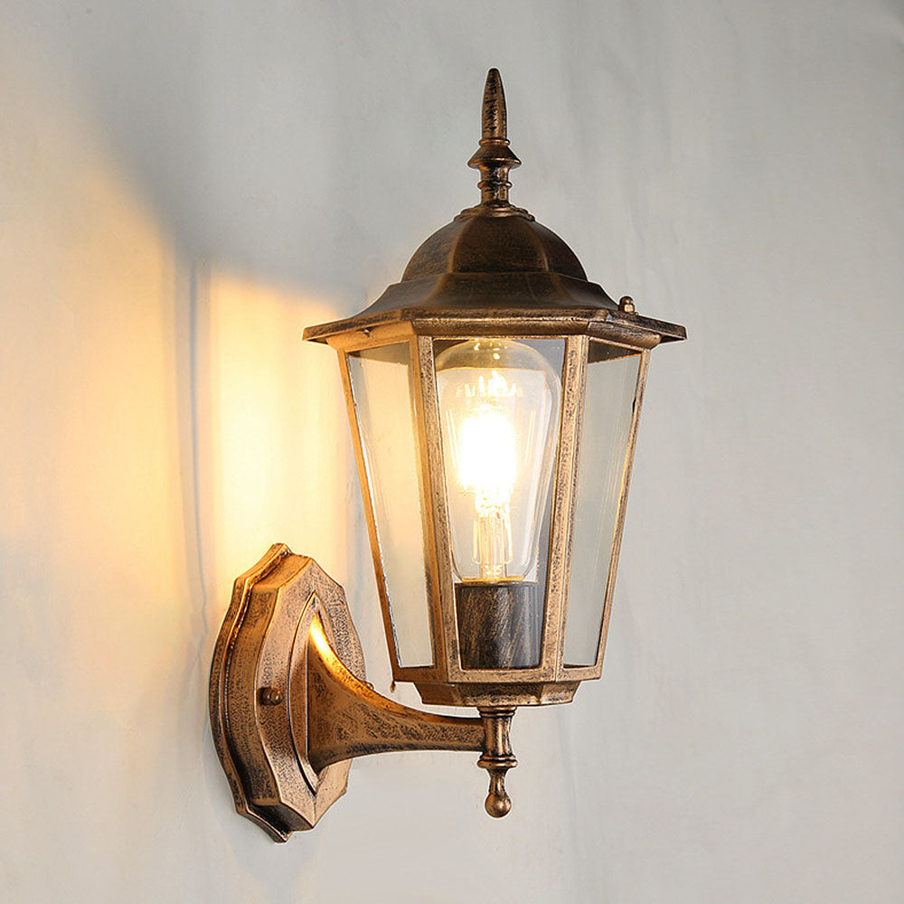 Retro Wandleuchte Außen aus Glas und Metall – Vintage Gartenlampe mit E27 Fassung für Stilvolle Beleuchtung-4