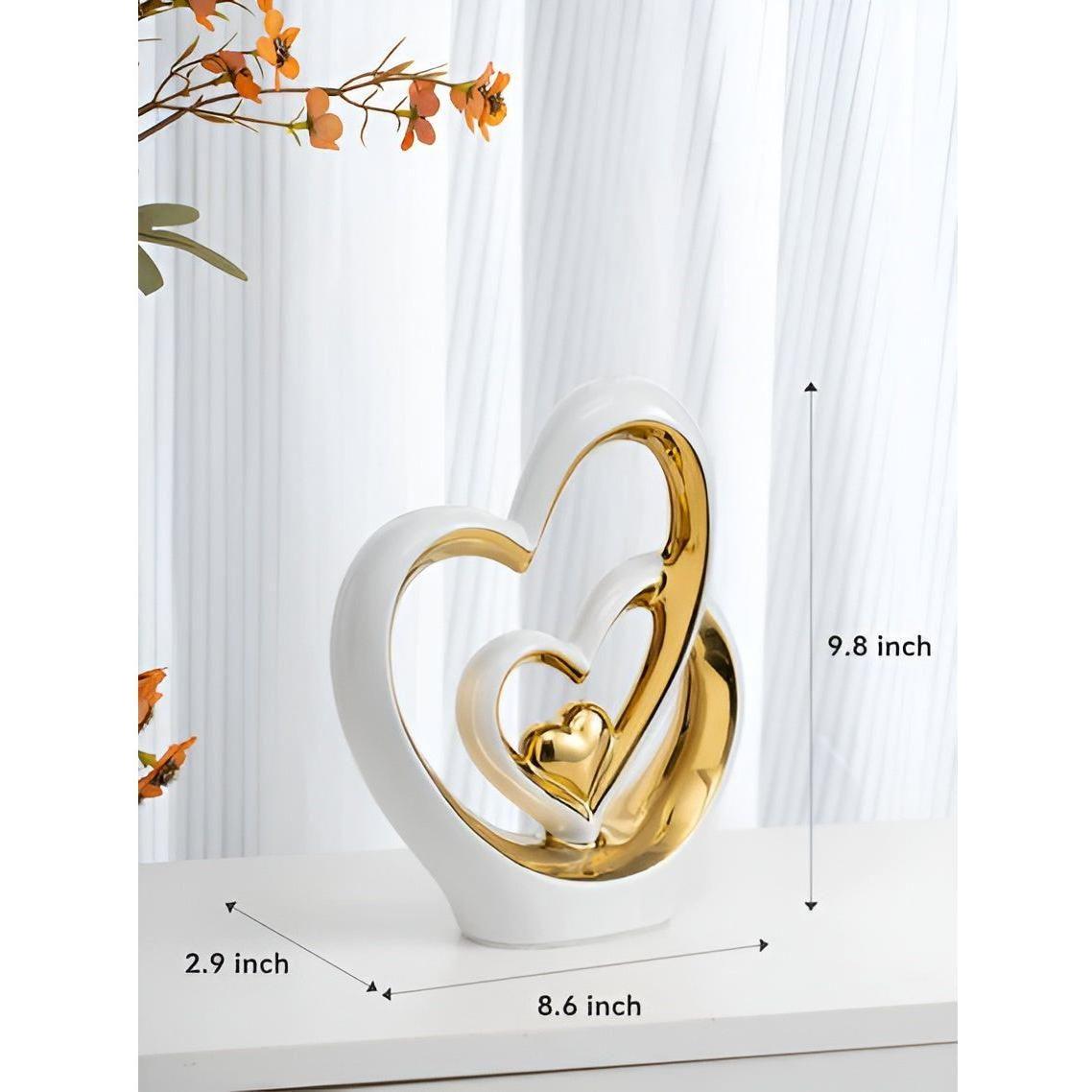 Dekofigur Doppelherz | Romantisches Porzellan Ornament 2