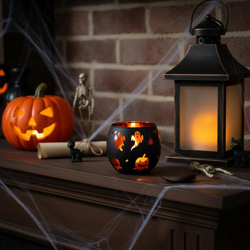 Zestaw świeczników na Halloween | Dekoracyjna dekoracja stołu