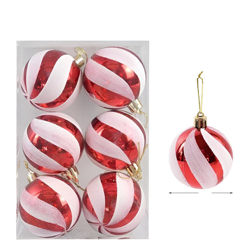 Elegantes Weihnachtskugel Set | 6 Stück Glasornamente für den Christbaum 0