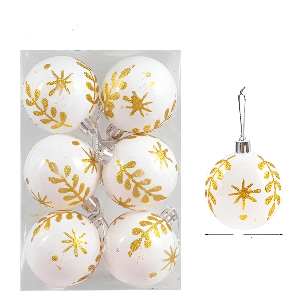Elegantes Weihnachtskugel Set | 6 Stück Glasornamente für den Christbaum 10