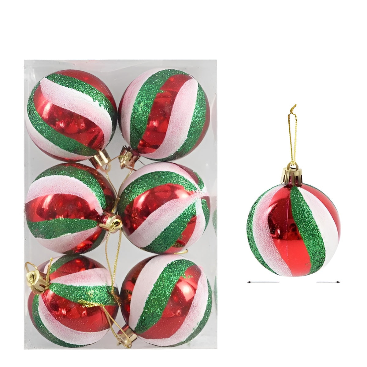 Elegantes Weihnachtskugel Set | 6 Stück Glasornamente für den Christbaum 11