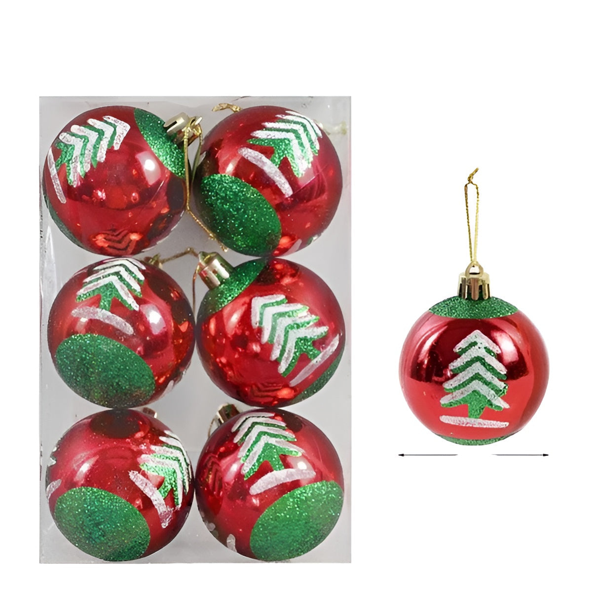 Elegantes Weihnachtskugel Set | 6 Stück Glasornamente für den Christbaum 4