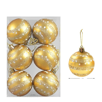 Elegantes Weihnachtskugel Set | 6 Stück Glasornamente für den Christbaum 6