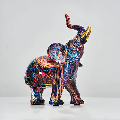 Majestätische Bunte Elefantenstatue aus Hochwertigem Harz – Einzigartiges Kunstwerk für Stilvolle Dekoration-5