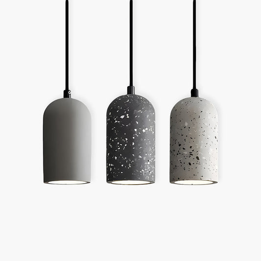 Moderne Beton Pendelleuchte | Hängelampe für Esszimmer und Wohnräume, Ø 9.6 cm, 200 cm Kabel, LED Lichtquelle-2