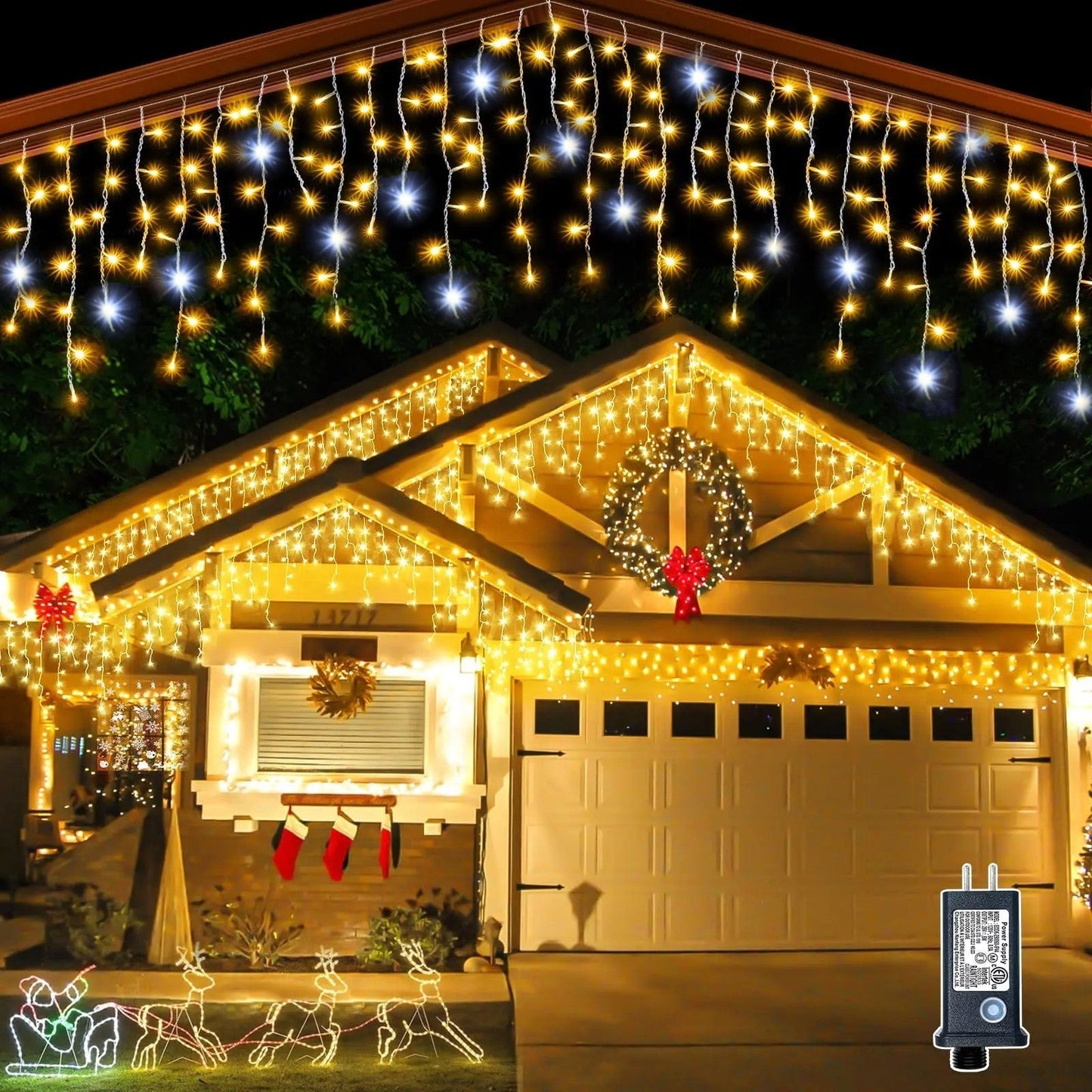 Festlicher Lichtvorhang | Weihnachtsbeleuchtung für Außenbereich 0
