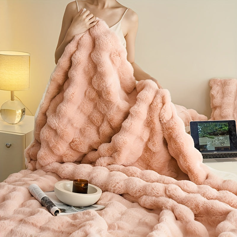 Fleecedecke Beige | Warme Kuscheldecke Flauschig und Dicke 8
