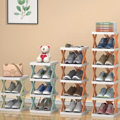 Frendorf | Schmaler Schuhregal aus Holz für platzsparende Aufbewahrung 14
