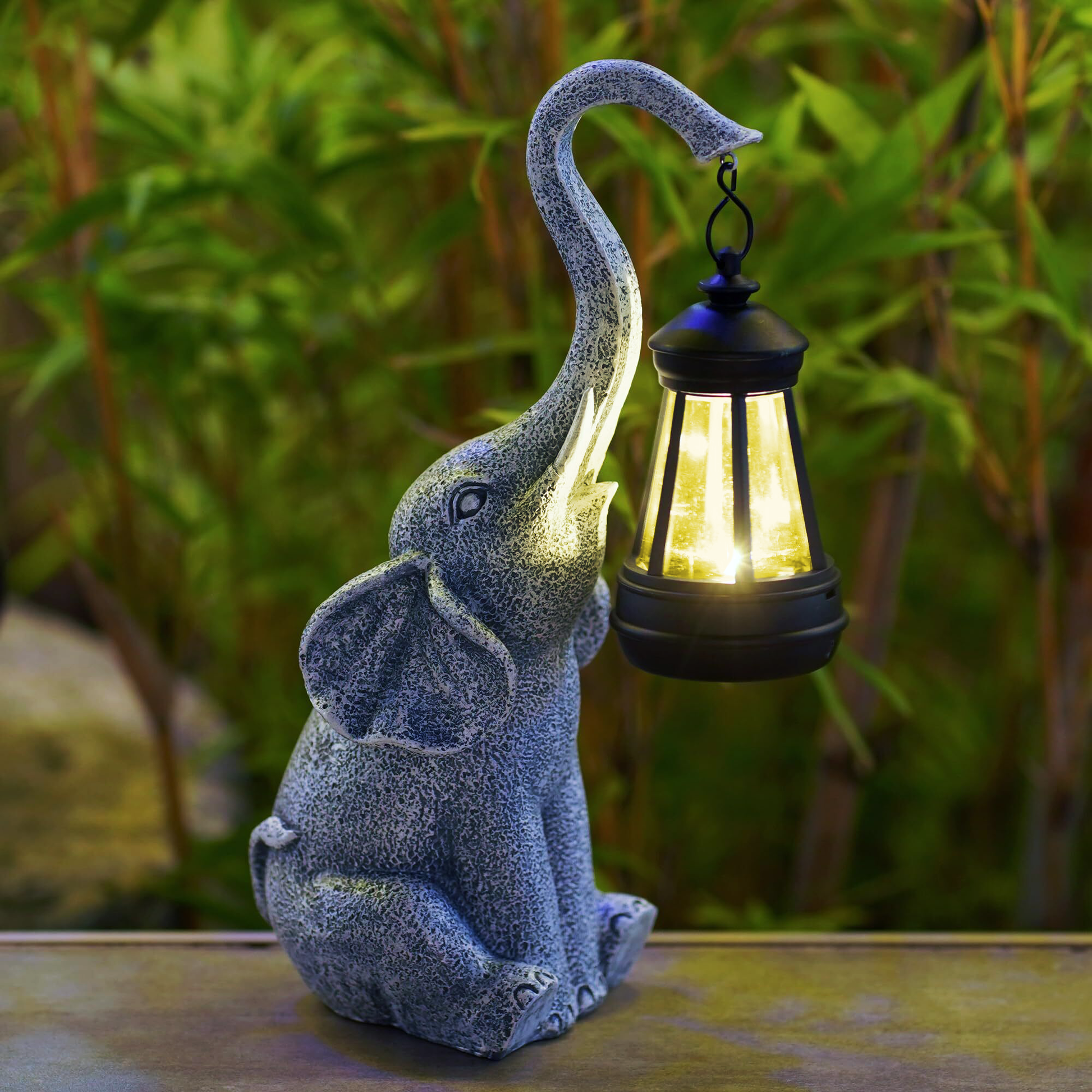 Sanfter Elefant Solarlampe für Garten und Innenräume | Charmante Solarleuchte mit Warmem Licht und Automatischer Beleuchtung-5