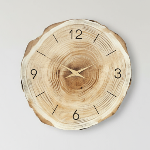 Stille Wanduhr Dandy | Moderne Holz-Wanduhr mit Textur