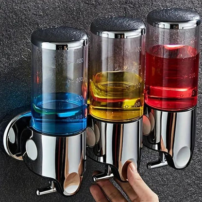 GlitzyLather | Wandmontage Seifenspender aus Edelstahl Silber 2