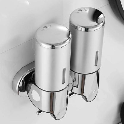 GlitzyLather | Wandmontage Seifenspender aus Edelstahl Silber 5