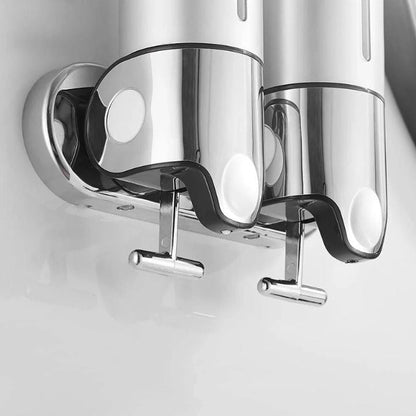 GlitzyLather | Wandmontage Seifenspender aus Edelstahl Silber 6