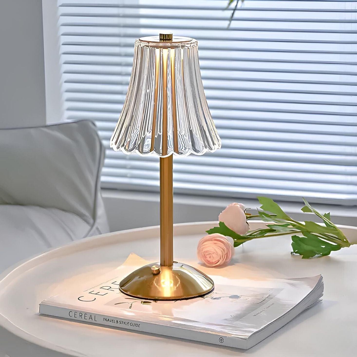 Goldene Kristall-Tischlampe | Kabellose LED Tischleuchte 2