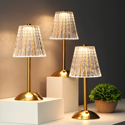 Goldene Kristall-Tischlampe | Kabellose LED Tischleuchte 4