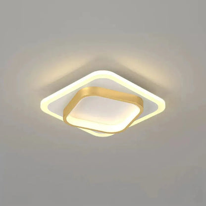 Goldene LED-Deckenleuchte | Quadratische Deckenlampe 1