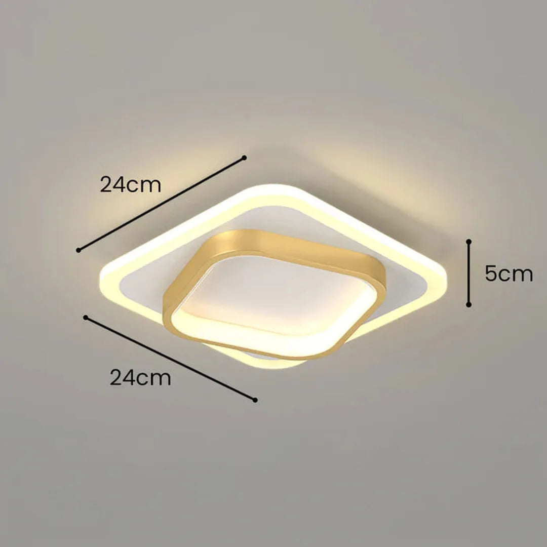 Goldene LED-Deckenleuchte | Quadratische Deckenlampe 3