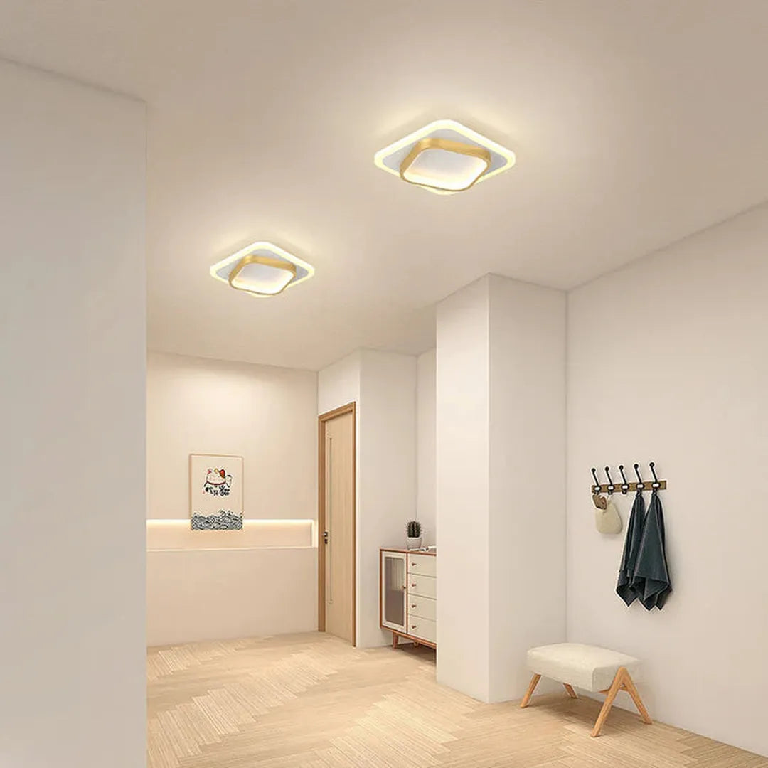 Goldene LED-Deckenleuchte | Quadratische Deckenlampe 4