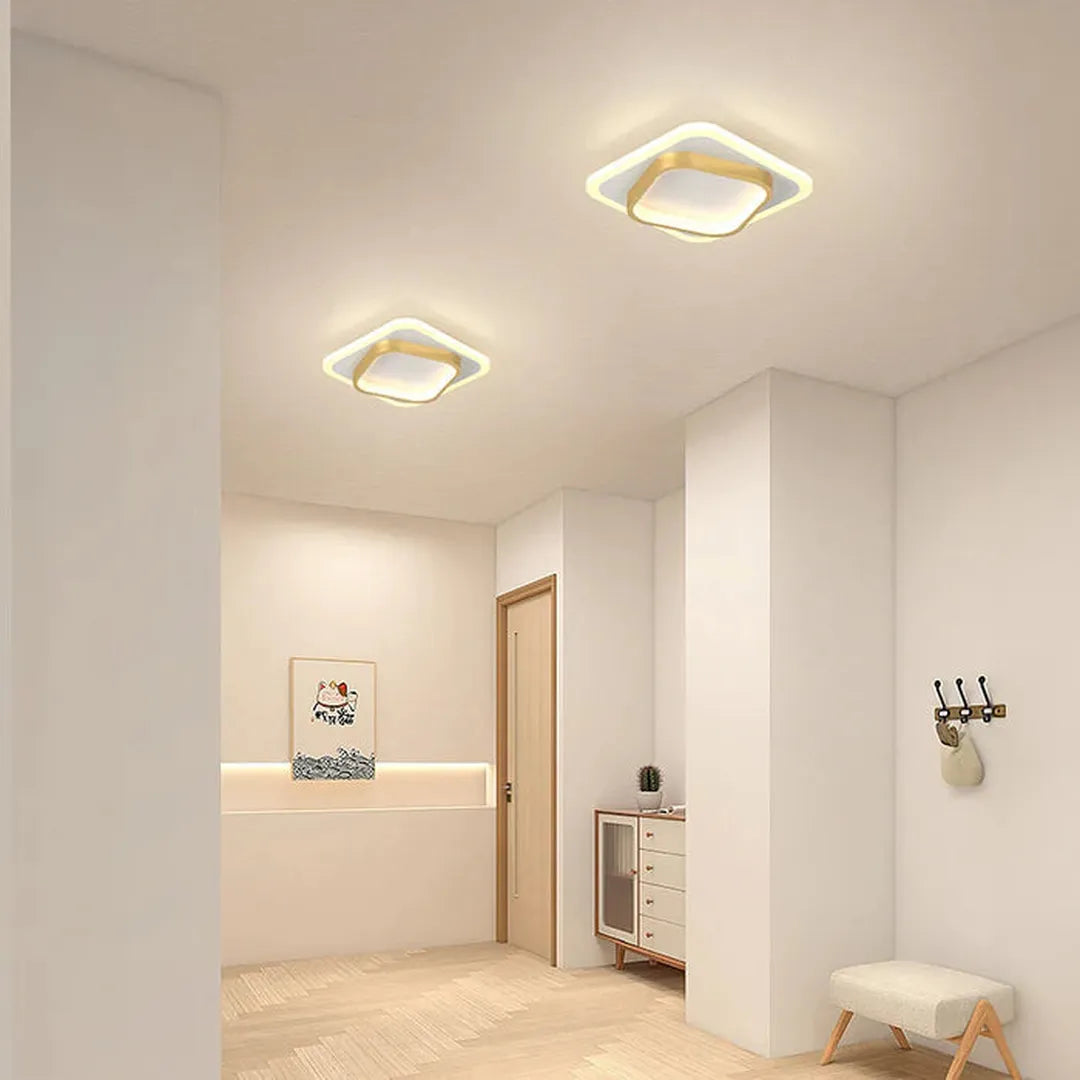 Goldene LED-Deckenleuchte | Quadratische Deckenlampe 6