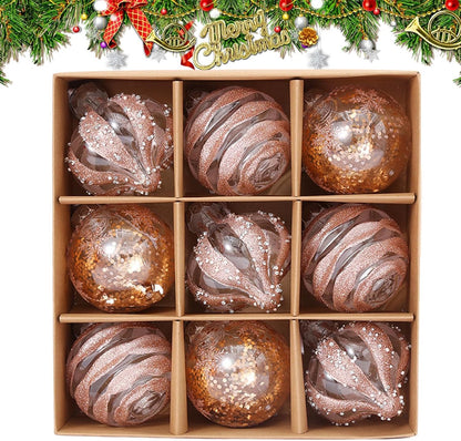 Goldene Weihnachtskugeln Set | Kunststoffe Christbaumkugeln 4