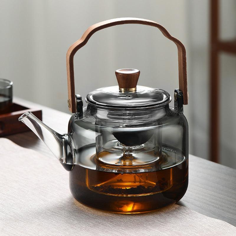 Grijzen Teekanne | Holz-Glas Teebereiter 1L für Teeliebhaber 4