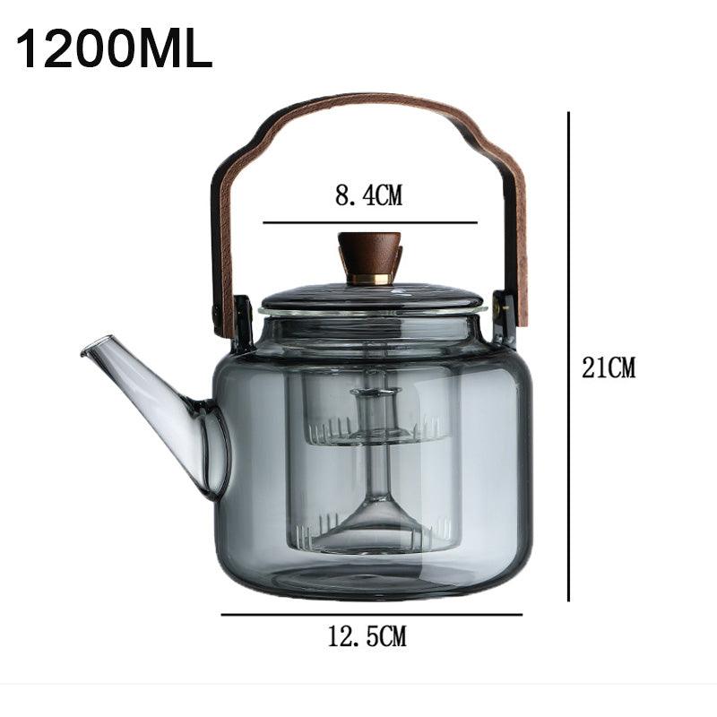 Grijzen Teekanne | Holz-Glas Teebereiter 1L für Teeliebhaber 6