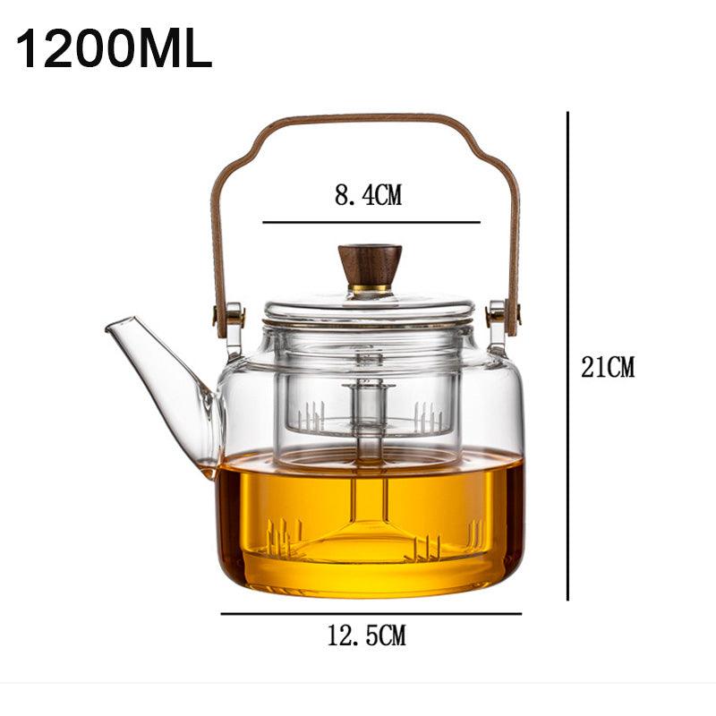 Grijzen Teekanne | Holz-Glas Teebereiter 1L für Teeliebhaber 7