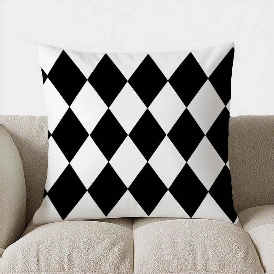 Grün-Weiß Kariert Kissenbezug 40x40 | Dekokissenbezug 9
