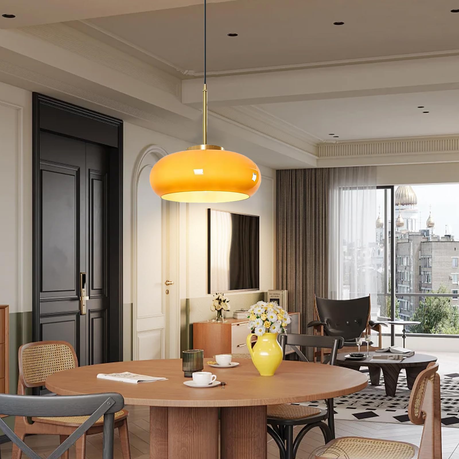 Hailie | Modern Pendelleuchte aus Glas in Brotform 2