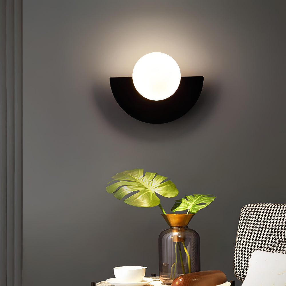 Halbmond Wandleuchte Schwarz | LED Wandlampe Innen 2