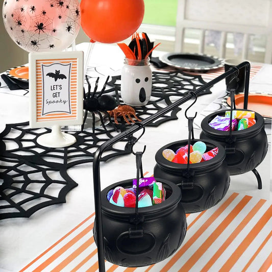 Halloween Hexen Kessel Set | 3-teiliges Servier-Set für Deko
